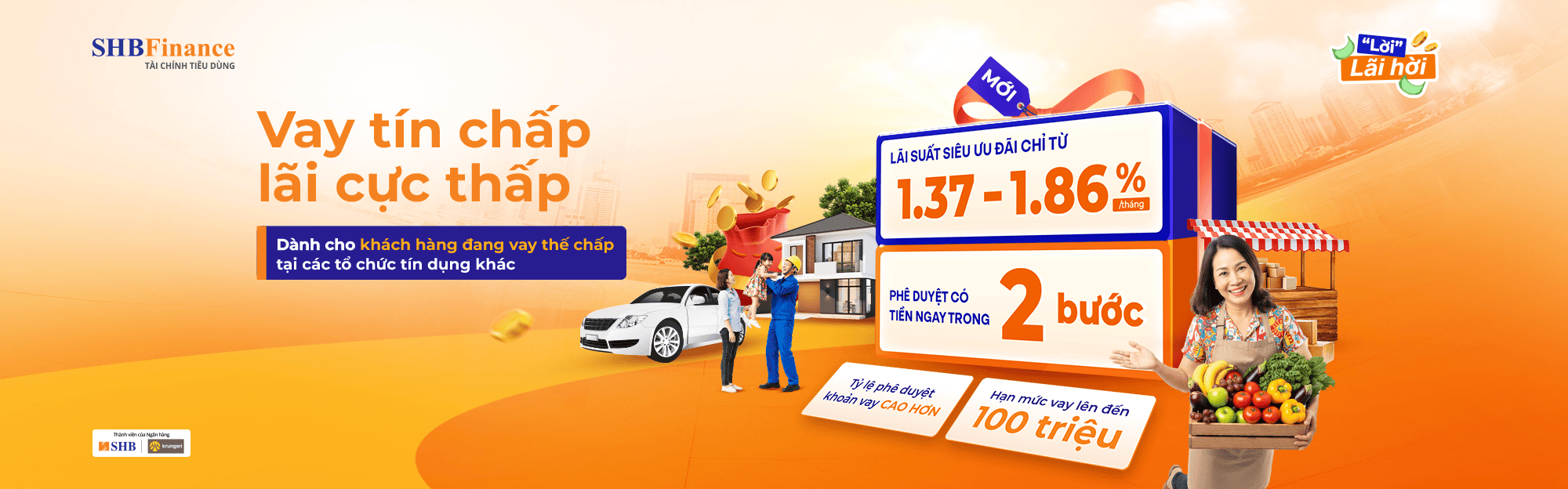 SHBFINANCE RA MẮT ƯU ĐÃI ĐẶC QUYỀN DÀNH RIÊNG CHO KHÁCH HÀNG ĐANG CÓ KHOẢN VAY THẾ CHẤP